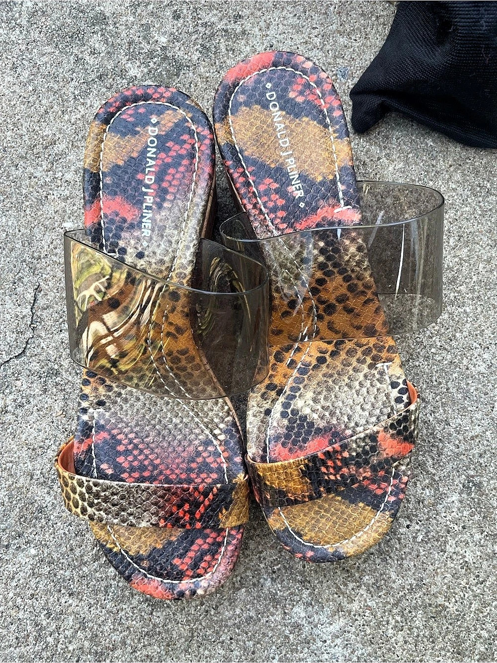Donald J Pliner Sabrina Multi-Strap Wedge Sandals Brown & Red US 8 Like New